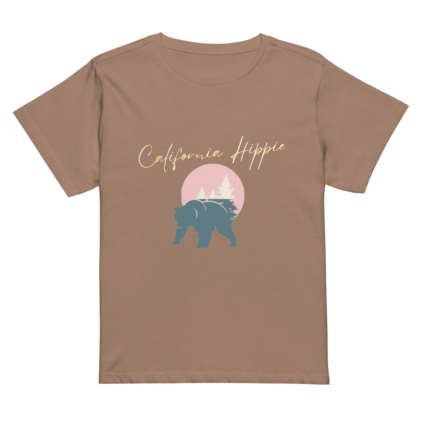 Women’s High-Waisted California Hippie Bear T-shirt