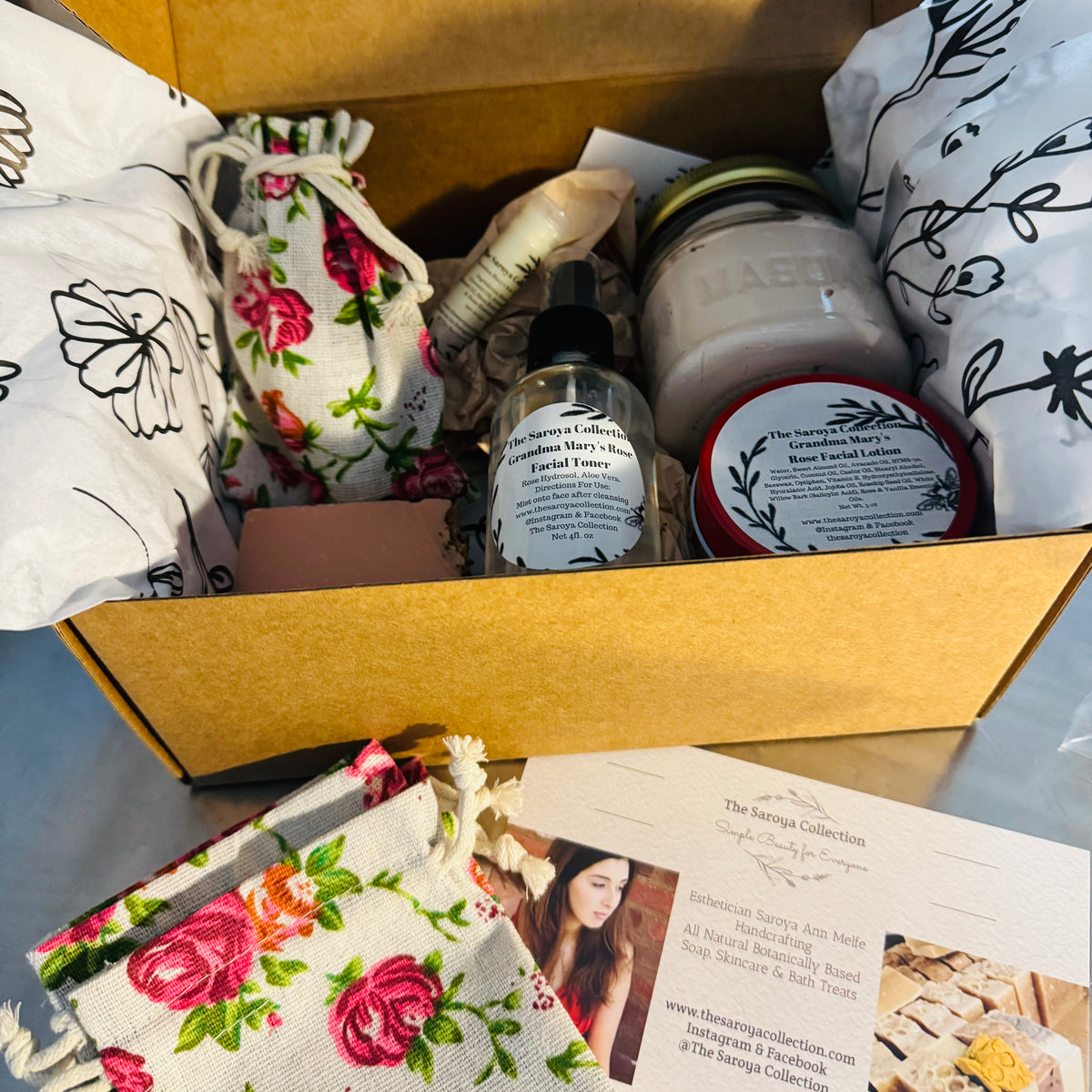 Grandma Mary’s Rose Skincare Gift Box - The Saroya Collection
