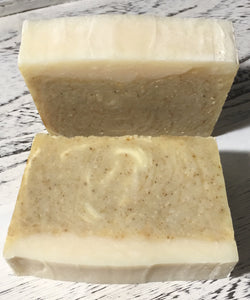 This Lemon Chamomile Vegan Handcrafted Soap is so soothing and especially designed for sensitive skin because of the colloidal oatmeal that it contains. The soft scent of lemon essential oil gives it a bright ,sweet & refreshing scent, while coconut, olive & sweet almond oils give it that luxurious lather.