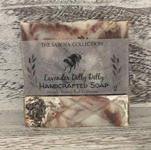 Load image into Gallery viewer, Lavender Vegan Handcrafted Soap has a calming effect on the skin, body &amp; mind! 100% natural and topped with a touch of lavender buds, it smells like walking through the lavender fields of Provence, soothing and so intoxicating to the senses.